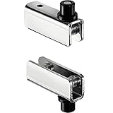 Gedotec Glastürscharnier verchromt Glastürband klemmen Möbelband für Glas-Vitrinen - Simplex | Schrank-Scharnier für Glas & Holz | Öffnungswinkel 170° | 1 Paar (2 Stück) - Möbelscharnier für Drehtüren