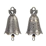 Fulenyi Kleine Glocke Vintage Bronze (2 Stück) – Glöckchen 23 x 37 mm – Glocke aus Bronze für Schlüsselanhänger, Glöckchen, Basteln, Dekorationen, Weihnachten, Hochzeit, Schmuck, Windspiel und Hund