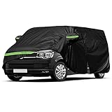 Autoabdeckung Ersatz für VW T5 T6 SWB, Wetterfeste UV-beständige Autoabdeckung Vollgarage Ersatz für VW Transporter Multivan Caravelle (für VW T5 T6 SWB, L490(470-490cm))