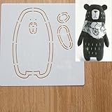BYYLECL Niedliche Stofftier-Nähschablone, weicher Kunststoff, Nähen, Quilten, Lineal, tragbare Mini-Größe zum Quilten, Basteln, 10 cm