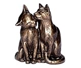 Brillibrum Design Figur Katze Bronze & Kunstharz Handarbeit Figur Dekofigur Katzenpaar Kunstharz Bronzefigur Katze Skulptur Samtpfoten (Variante 2)
