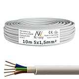 NYM-J 5x1,5 mm² 10m Mantelleitung Installationskabel Stromkabel nach DIN VDE 0250 M10