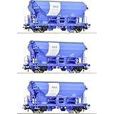 Roco 6600134 H0 3er-Set Schwenkdachwagen der Duslo