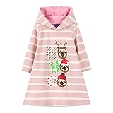TOKYMOON Mädchen Sweatshirt Langarm Top Baumwolle Langarmshirt Herbst Winter Freizeit Pullover Hoodie Sweatshirt Mädchen Kleider Langarm Baumwolle Kinder Kleid Kapuzenpullover Rosa 120