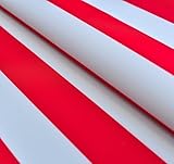 Markisenstoff Plane Zeltstoff Sonnensegel Persenningstoff Wasserabweisend (Rot-Weiss) | Grundpreis pro qm: € 6,56