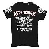 Männer und Herren T-Shirt Alte Schule Strassenhunde für Immer Größe S - 5XL