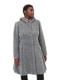Zizzi Damen Große Größen Jacke mit Wolle und Kapuze Gr 42-44 Light Grey Melange