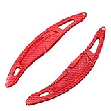 TECART 2 Stücke Lenkrad Schaltwippen Verlängerung Paddles Lenkrad Passt für Porsche Panamera Macan Cayenne 718 918 911 Spyder Ersatzsatz Shift Paddles Schalthebel Shifter Innenausstattung Carbon rot