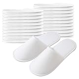 Taimimy 20 Paar Hotel Slippers Weiß Damen Herren, Rutschfeste Einweg Hausschuhe, Einweg Slipper, Gästehausschuhe, geschlossene Zehen, Unisex Frottierslipper Pantoffeln für Hotel Gäste und Spa