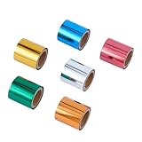 SUPERFINDINGS 6 Farben 10m/Rolle Heißprägefolie Transferrolle Heißprägepapier 4cm Breite Metallic Transferfolienrollen Für Foil Quill/Heat Foil Pen Basteln Scrapbooking Kartenherstellung