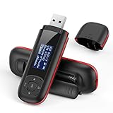 AGPTEK 8GB Tragbare USB MP3 Player 1 Zoll LCD Display USB Stick mit FM, Aufnahme, U3, Schwarz und Rot