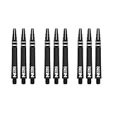 RED DRAGON Nitrotech Dart-Schäfte, 3 Stück pro Packung (9 Schäfte insgesamt) mit Punktekarte, Schwarz, M