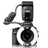 Meike MK-14EXT-N I-TTL Makro Ring Lite Blitz mit LED AF Assist Lampe Für Nikon Kameras D5100 D3200 D3300 D5200 D90 D850 D3500