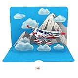 Edition Colibri Pop Up Karte Flugzeug, Handmade 3D Karte, Ideal als Reisegutschein, Flugzeuggutschein oder Geschenk für Flugzeugliebhaber, Made in Germany, Nachhaltige Produktion