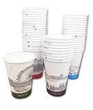 50 x Papierkaffeetassen Pappbecher 7oz für Heißer Kaffee, Tee, Kaltgetränke Auch geeignet für Verkaufsautomaten Bedruckter Pappbecher Paper Cups Coffee