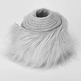 Kunstfell Band Kunstpelz Fellstoff, MUSLONG zotteligen Pelz Stoff Schnitte flauschige Pelz Patches ideal zum Basteln, Nähen, Dekorieren | Dekoband Plüsch Trim Stoffrolle, 5x150cm (Grau)