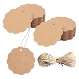 MUNZE Geschenkanhänger Etiketten100 Stück Geschen-kanhänger Kraftpapier Mit 20M Jute Schnur Blanko Geschenkan-hänger Für Hochzeit Ges-chenk Geburtstag Handmade(Braun).