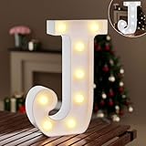 LED Buchstaben Lichter Alphabet,Led Leuchtbuchstabe mit Warmes & Kaltes Weiß,LED Brief Beleuchtung Buchstaben Nacht Lichter Dekoration für Geburtstagsfeier, Hochzeit, Kinderzimmer, Buchstaben J