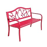 Außenbank Parkstuhl Outdoor-Freizeitbank Gartengrundstück Terrasse Garten Schmiedeeisen Balkon Doppellehnstuhl Länge 50,39 Zoll