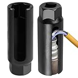 Sauerstoffsensor-Stecknuss Lambdasonden Schlüssel 22mm Lambdasonde Werkzeug Set, Lambdasonden Schlüssel 1/2" Nuss, mit Breitem Seitenausschnitt zur Vermeidung von Schäden an Drähten