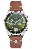 Bruno Söhnle Herrenuhr Original NEU Merano Herrenuhr Braun Grün Chronograph Quarz Saphirglas 40mm- 17-13233-441