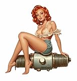 AdriLeo - Aufkleber – Pin Up Girl Garage - Deko Autoaufkleber Sticker Laptop