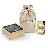 VapoWesp Räucherbox gegen Wespen | Inkl. 50g Pulver Orange & Rosemary - Lästige Insekten fern halten | Optimale Rauchregulierung mit der Räucherbox | Aromatisiere den Kaffeerauch mit dem VapoPulver