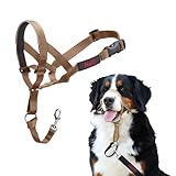 HALTI Kopfgeschirr - Verhindert, dass Ihr Hund an der Leine zieht, Einfache Anpassung, Leicht, mit gepolstertem Nasenriemen, Anti-Zug-Halsband für große Hunde (Größe 4, Wüstensand)