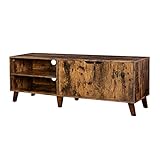 VASAGLE TV-Schrank, Fernsehtisch mit 2 Türen, TV-Regal für Fernseher bis zu 60 Zoll, Fernsehschrank mit verstellbaren Ablagen, für Wohnzimmer, Esszimmer und Schlafzimmer, vintagebraun LTV027X01