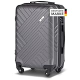 Xonic Design Reisekoffer - ABS Hartschalen Koffer mit 360° Leichtlauf-Rollen - hochwertiger Trolley mit Zahlenschloss in M-L-XL oder Set (Dark Grey, M)