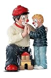 GILDE Clown Gib Mir Fünf aus Kunstharz - Deko Figur und Sammlerstück - Mehrfarbig, 11 cm hoch, 8 cm breit, 7 cm tief