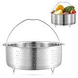 KUIZHEN Dämpfeinsatz, Dampfgarer Einsatz Edelstahl 20cm Dämpfeinsatz für Topf Edelstahl Dampfgarer für Töpfe Kochtöpfe Schnellkochtopf Dünsten von Gemüse Früchte Eier