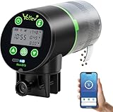 Ycozy WiFi Futterautomat Aquarium, Steckernetzteil Fischfutter Automat mit EU-Stecker und USB-C-Kabel, Gesteuerter Timer Futterautomat Fische mit LCD Display Futterautomaten für Aquarium Navi-BTS