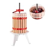 Obstpresse Manuell 6L - Schraubpresse für Früchte, Wein, Cider & Säfte - Weinpresse Ø19 cm aus Buchenholz und Metall