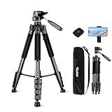 Rollei Compact Traveler Star S4, 188cm Kamera Stativ Leicht Kompakt aus Aluminium Fotostativ mit Kugelkopf für DSLR Dreibeinstativ für Smartphone mit Handyhalterung, Kamerastativ-Camera-Tripod