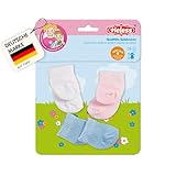 Heless 773 - Söckchen für Puppen, in den Farben weiß, rosa und hellblau, 3 Paar, Größe 28 - 35 cm