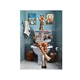 Saituo Home Wc Poster - Wandbild - Badezimmer Poster - Tier Wandbilder - 20 x 30 cm (D)