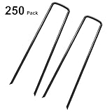 250 Erdanker - 150mm x 25mm x 3,0mm für Unkrautvlies, Erdnägel aus Stahl im Set zur Befestigung von Unkrautflies, Unkrautfolie, oder fürs Camping - Erdpieß, Erddübel, Bodenanker