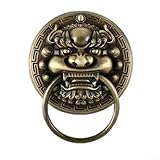 Oniissy 100 mm Vintage-Türklopfer aus Messing, für Türknauf, traditioneller chinesischer Stil, Messing-Türklopfer