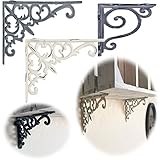 LS-LebenStil Vintage Regalwinkel Shabby Grau 18cm Gusseisen Regalträger Winkel Konsole Halterung