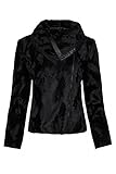 ashley brooke by heine Jacke Damen Webpelz-Jacke Freizeit-Jacke Samt Schwarz, Größenauswahl:38
