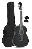 Juan Miguel Navarrez Konzertgitarre, klassische Gitarre, 4/4 schwarz, inkl. Tasche
