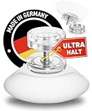 Raumhero 4x Saugnapf mit Gewinde (Starke Haftkraft) Glas Saugnäpfe mit transparenter Rändelmutter Ø30mm - 100% Made in Germany - Saugknöpfen, Saugknopf, Saugnapf schraubbar, Saugnoppen