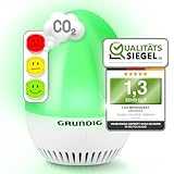 GRUNDIG CO2 Messgerät Ampel - Kalibrierungsautomatik, Akku Betrieb, Signal für Stoßlüften - mobiles hochpräzises Luftqualität Messgerät mit idealer Sichtbarkeit und einfacher Bedienung (Gerät)