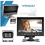 VSG24 Rückfahrkamera 7" Camper-Set inkl. Kamera, Monitor, Kabel - Wasserdicht Nachtsicht 12V-24V Einfache Montage/Robustes Rückfahrsystem für Auto Wohnwagen LKW Anhänger Wohnmobile Einparkhilfe