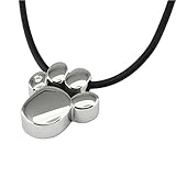 Pfote Magnet Kettenanhänger Energetix 4You 714 Hund Katze Tatze Bär Silber mit Swarovski Crystal + gratis Magnetix Silikonkette