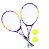 SPORT SIDE - Satz von 2 Tennisschlägern und 2 Bällen - Schlägerspiel - Anfänger - Transporttasche - 041122Z - Blau - Kunststoff - 53 cm - Sportartikel