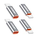 HOWJIM Light-ning auf USB C Adapter 4 Pack,PD27W/66W QC100W Schnellladen Datenübertragung,56KΩ Smart Chip Aluminium-Gehäuse für M-acBook Phone 17/16/15 Pad G-alaxy X-peria,Nicht für Kopfhörer/OTG Grau
