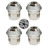 Amazleer 4 Stück Alufelgenmuttern für Ford Focus, Fiesta, Kuga - M12 x 1,5 mm hochfeste Vollauto-Radmuttern, OEM 1366029 1454051 kompatibel mit Ford Fiesta, Focus, Mondeo, Fusion (4)