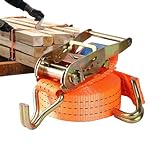 Zurrgurte mit Ratsche,Spanngurte mit Ratsche,Ratschengurte Heavy Duty mit J-Haken - Verstellbares Bremsseil mit Riemenspanner für Transporter, Anhänger, Lastenmotorräder
